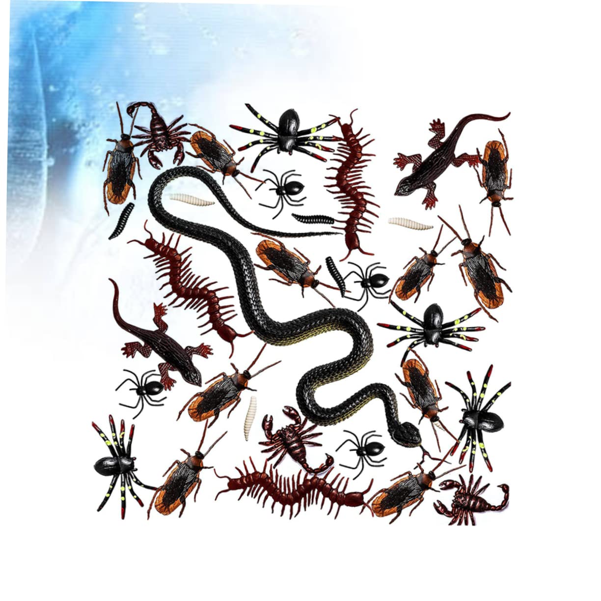 Alasum STK Gefälschte Spinnenstütze Gefälschte Schlangenrequisiten Aprilscherz Requisiten Halloween Knifflige Spielzeuge Halloween-Spielzeug Halloween-Ornamente Falsche Schlange