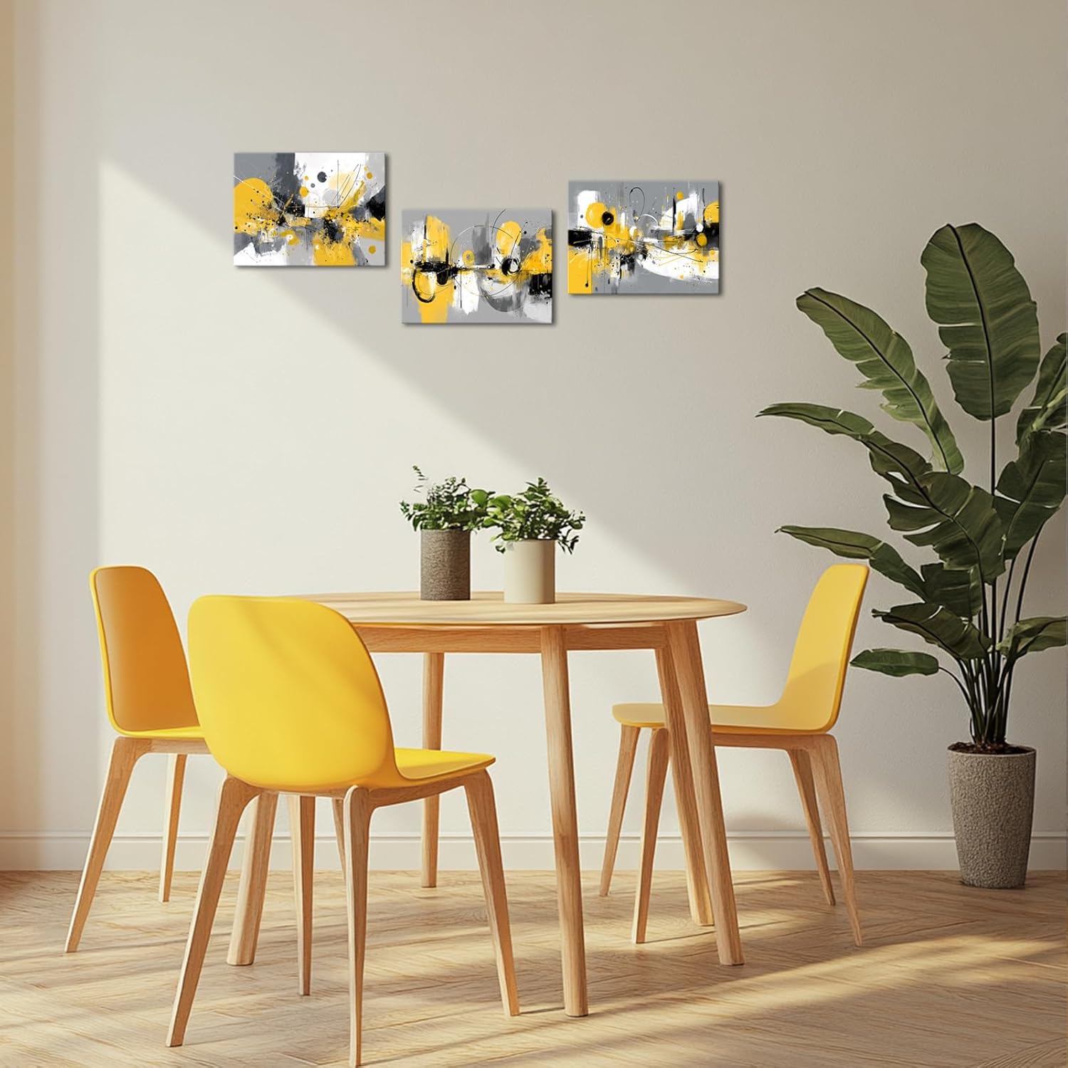 Nachic Wall Yellow Grey Bathroom Wall Decor Yellow Black Wall Art Abstract Grey Canvas Prints Geometric Paintings