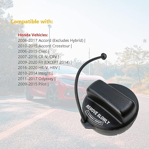 Miniatura 4 de Tapa de gasolina | Compatible con Accord Crosstour Civic CR-V (CRV) Fit HR-V (HRV) Insight Odyssey Pilot | Número de repuesto de equipo original