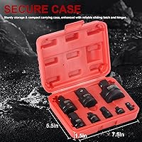 Vista 7 de AOBEN Juego de 8 adaptadores y reductores de impacto, 1/4, 3/8, 1/2" Adaptador de enchufe SAE, Kit de conversión de destornillador de impacto
