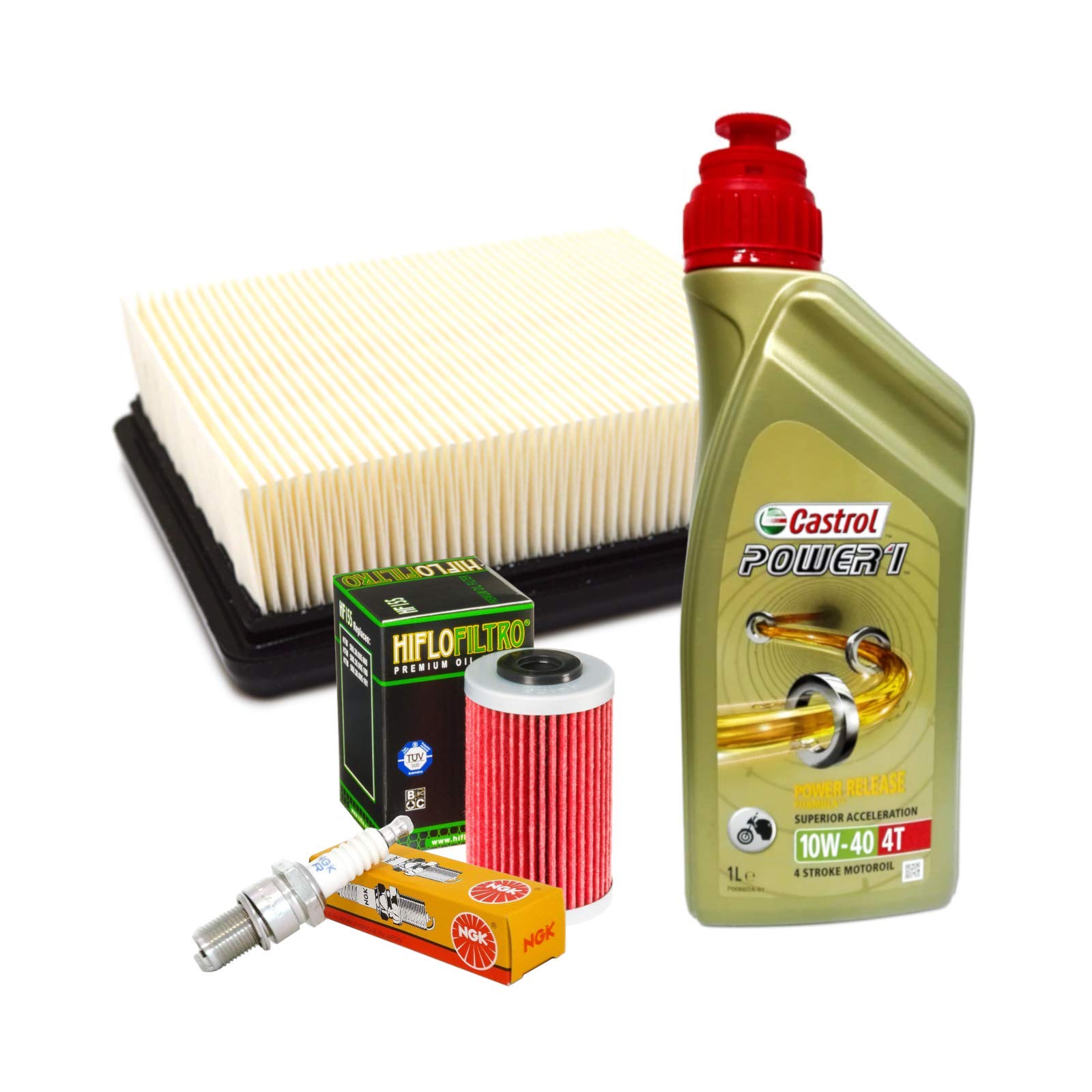 Kit de revisión 10W40 filtro aceite aire vela K T M Duke 125/200/390