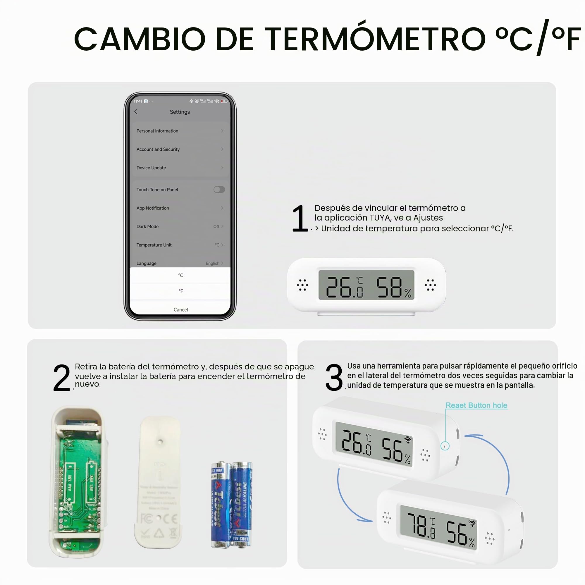 Termómetro higrómetro WiFi para interiores, sensor de temperatura inteligente, temperatura y humedad digitales con monitor de app, compatible con Alexa, para dormitorio, invernadero, bodega. 4PCS
