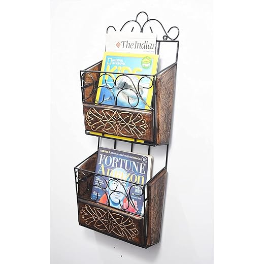 Iron & Wooden Magazine Rack - Stylish Organizer