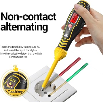 30V-1000V Diagnostic Breakpoint Finders Buzzer Alarm Electricity Measurement Tool Test High Torqued Screwdriver Test Pen for Home/Industrial Use
