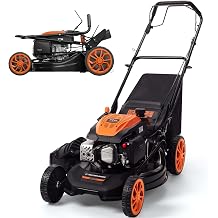21" Self-Propelled Gas Lawn Mower &ndash; 170CC 4-Stroke Engine, 7 Cutting Heights, 3-in-1 Mulch/Bag/Discharge, 1.9-Bushel Large Grass Collector, EPA Compliant