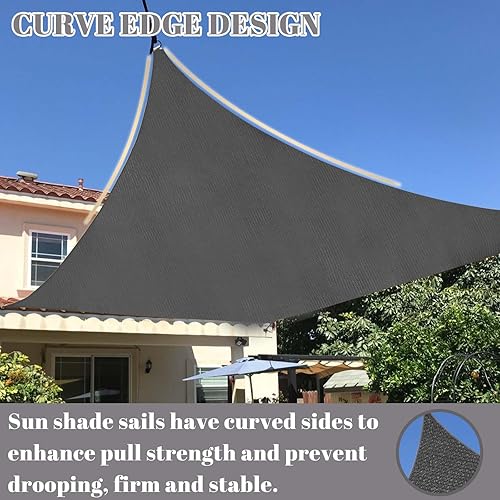 Miniatura 3 de Cool Area Toldo tipo vela triangular de 10 x 10 x 10 pies, para patio, pérgola, jardín, patio trasero, cubierta de parasol con bloqueo UV, fácil de