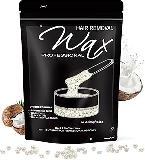 300g Wax Beads - Hard Wax Beads for Brazilian Bikini & Coarse/Stubborn Hair, Wax Beads for Hair Removal At-Home Waxing,Hard Wax Works on Face, Body, Legs (Coconut)