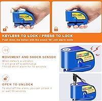 Vista 4 de Bloqueo de freno de disco de alarma para motocicleta, cerraduras de motocicleta, antirrobo, bloqueo de disco de seguridad, impermeable, 110 dB