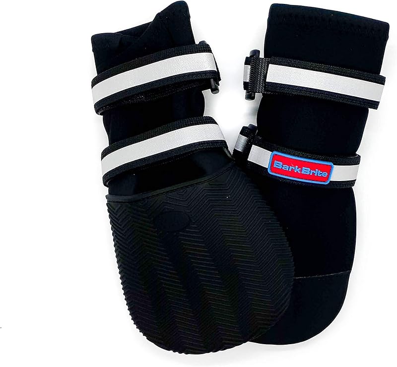 Botas para Cães em Neoprene com Solado de Borracha e Faixas Refletivas Bark Brite XXL (11,43 x 11,43 cm)