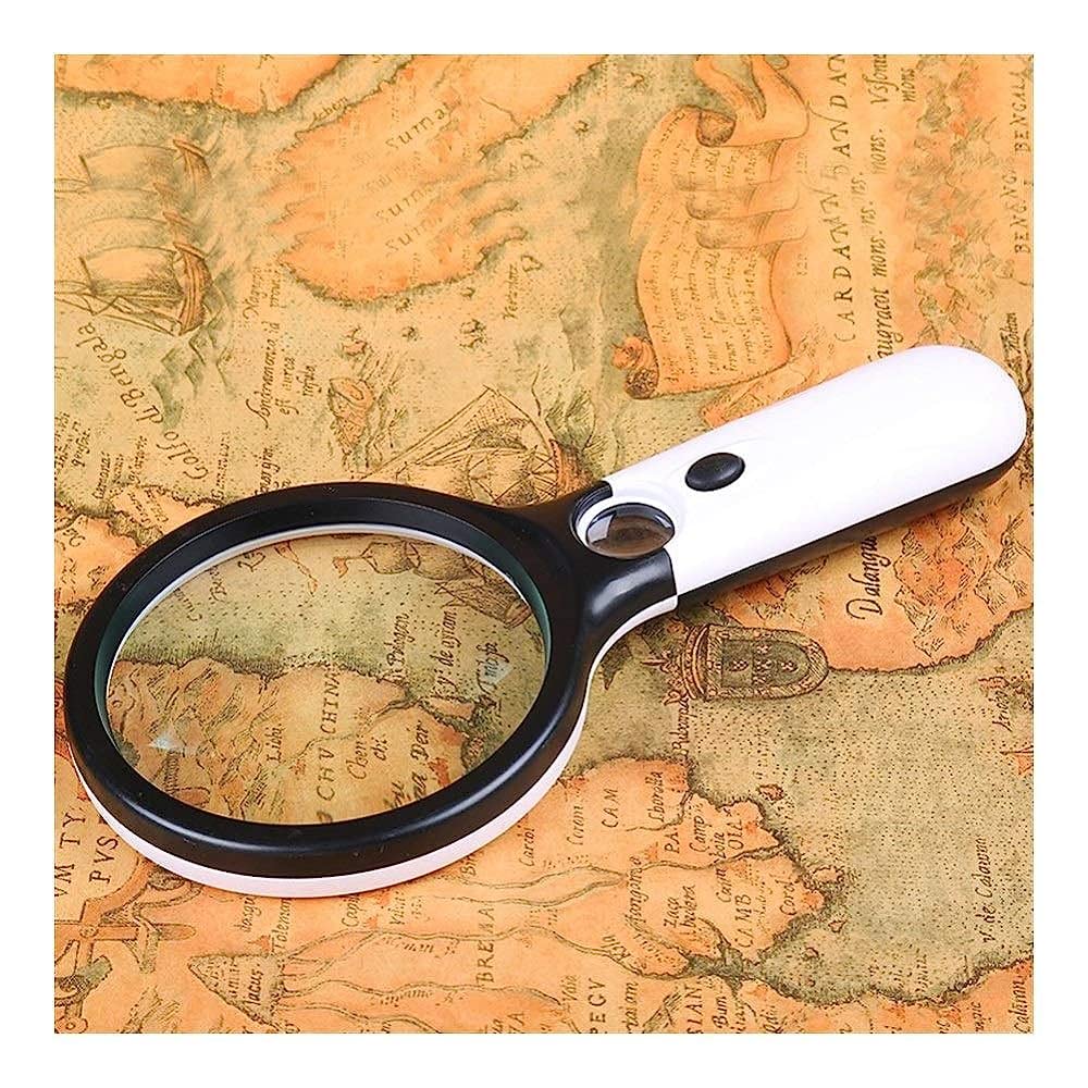 asdchZen Magnifying Glass,With Led 10X 30X Magnification Lightweight Handheld Magnifying Glass,For Reading With A Lens Cloth Bag Magnifier/Black