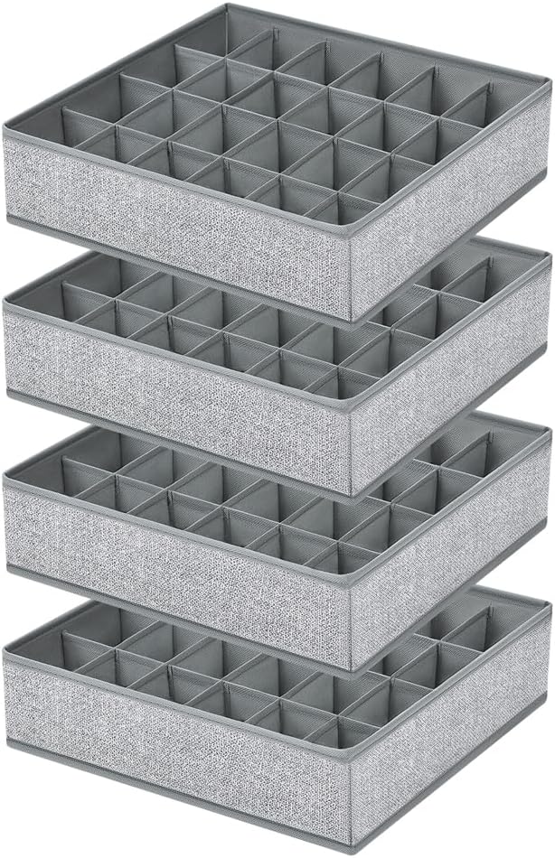 Easortm Sock Organizer for Drawer 4 Pack, Underwear Drawer