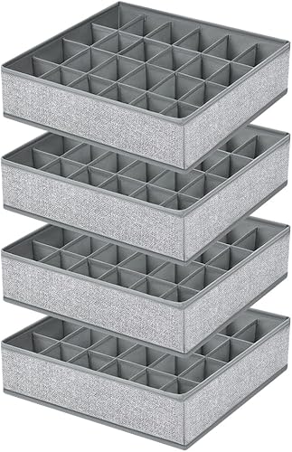 Miniatura 1 de Organizador de calcetines para cajón, paquete de 4, organizador de cajones de ropa interior, organizador de cajones de calcetines plegable,