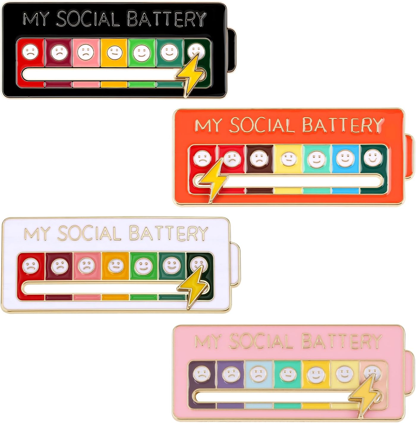 My Social Battery Pin, Adjustable Mood Indicator for Social Energy, Fun & Expressive Accessory for Backpacks and Jackets