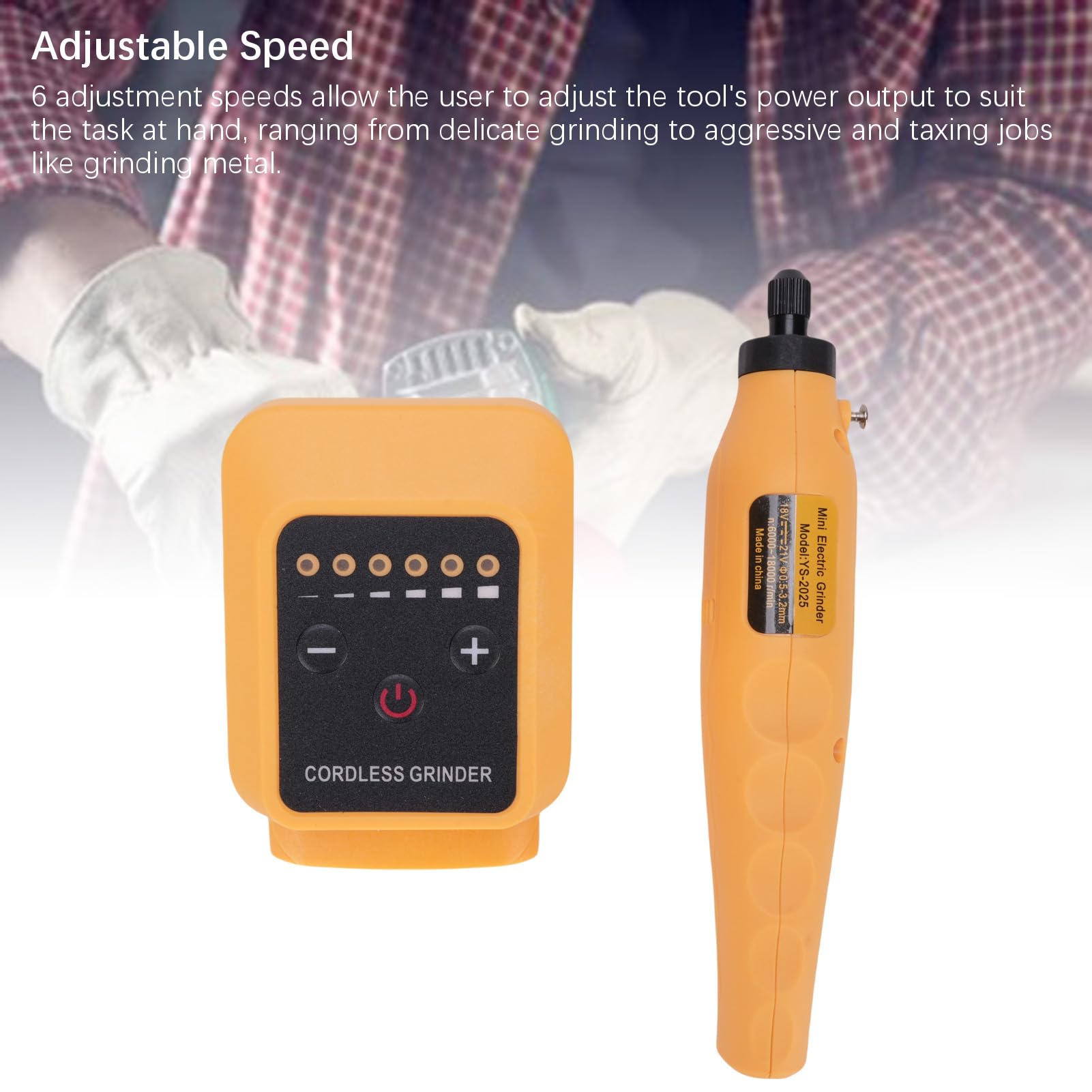 Smerigliatrice Elettrica Power Grinder ABS 6 velocità Regolabile da 6000 a 18000 Giri/min per Incisione Lucidatura Intaglio Foratura Casa Fai da Te Artigianato e Lavori di Manutenzione