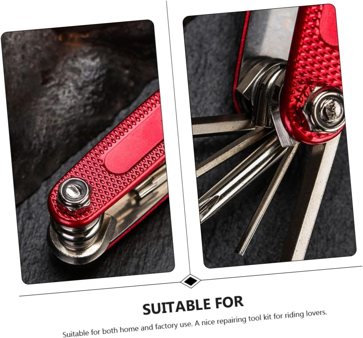 Toyvian 1Pc Durable Bike Repairing Tool Inner Hexagon Spanner Wrench Red Compact Multi Function Accessory for Easy Bicycle Maintenance and Repairs