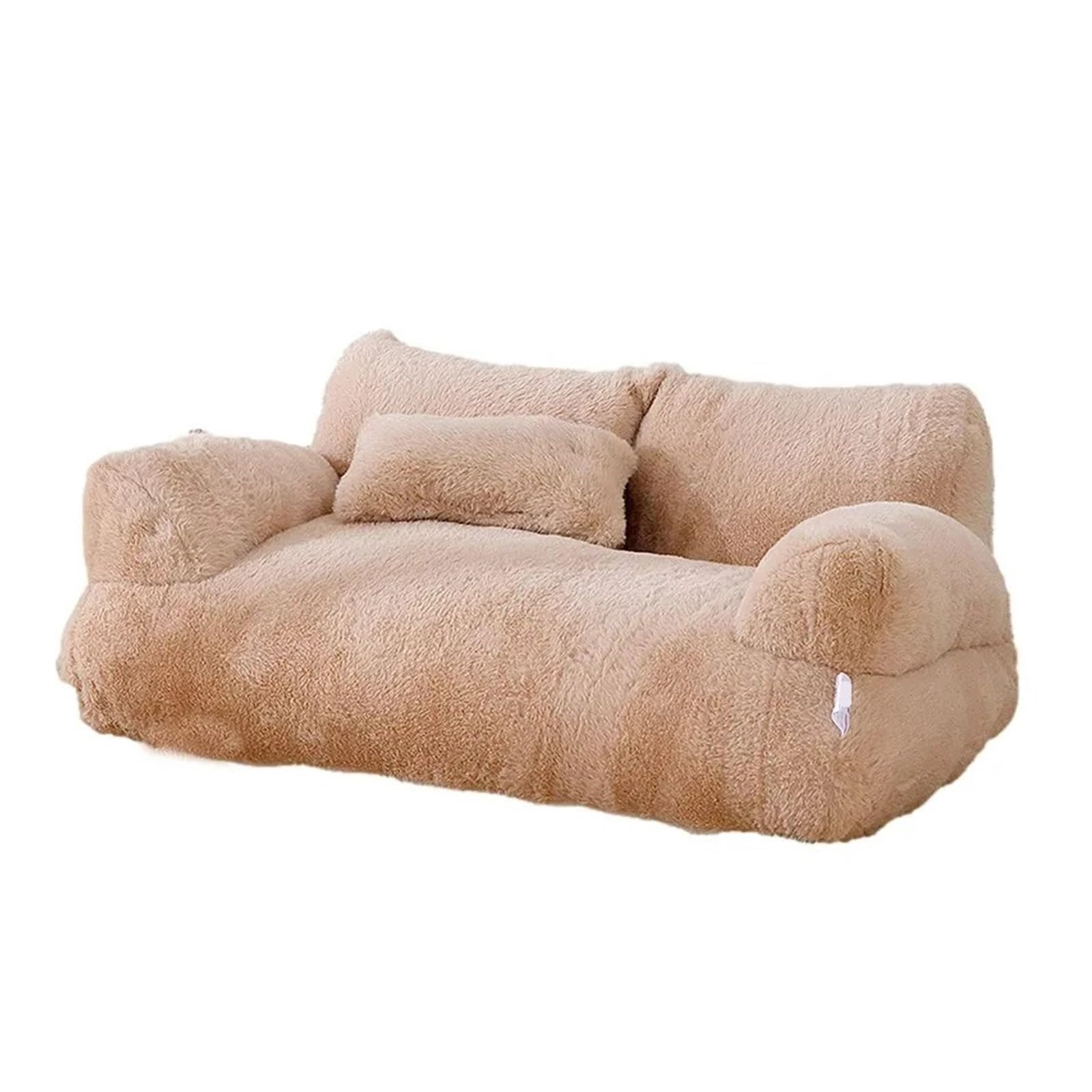 Canapé-lit for Chat en peluche kaki 65x46x30cm nid chaud