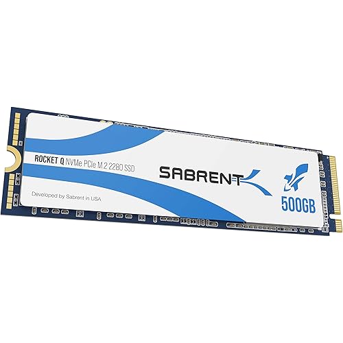 Sabrent Rocket Q 500GB NVMe PCIe M.2 2280 Internal SSD High Performance Solid State Drive R/W 2000/1000MB/s (SB-RKTQ-500)