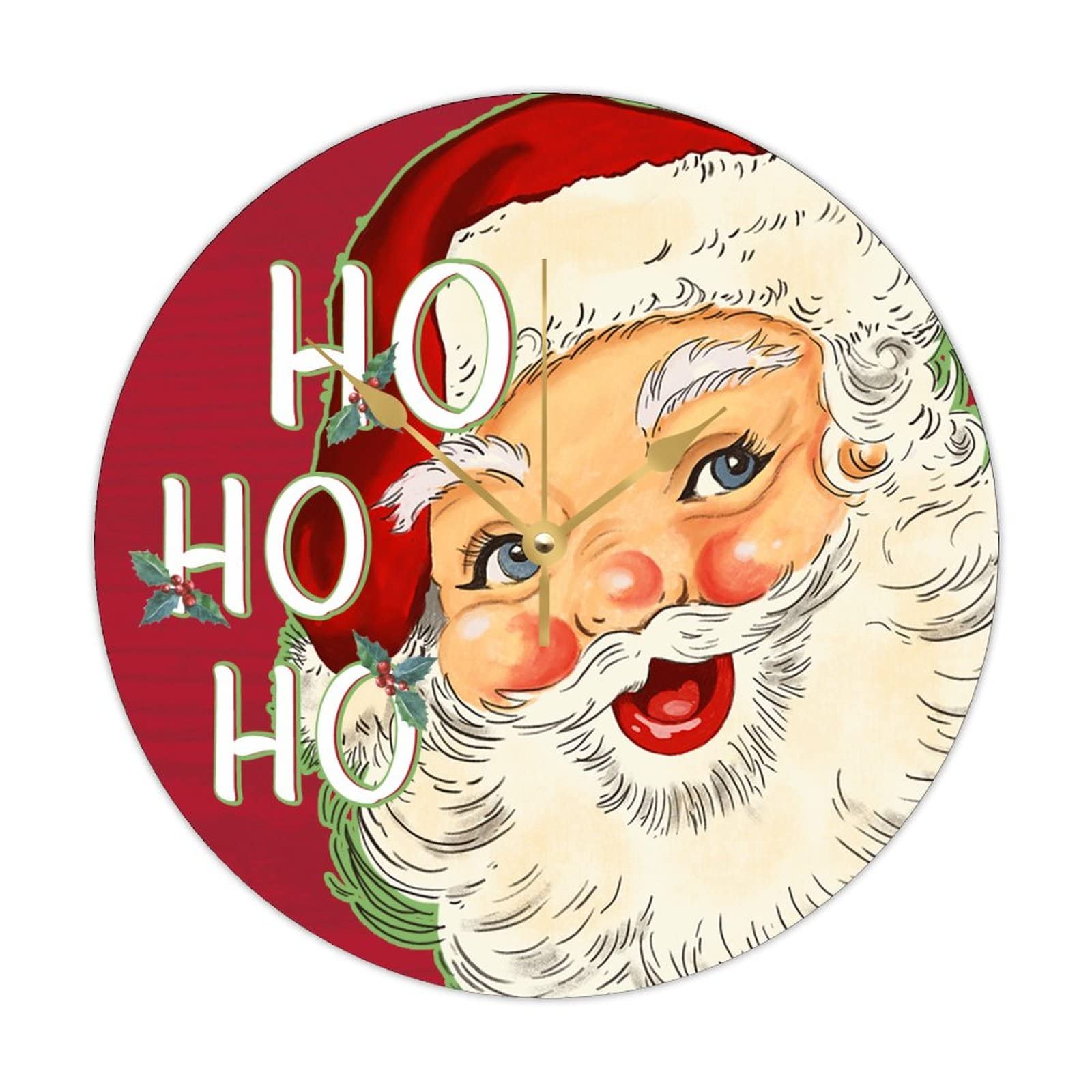 Horloge ronde en bois Père Noël pour créer une ambiance rétro dans la cuisine