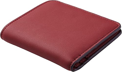 Miniatura 3 de Toughergun Billetera plegable de cuero genuino para mujer, pequeña y compacta, con bloqueo RFID y ventana de identificación