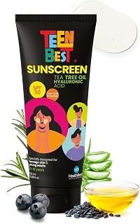 Healthbest Sunscreen SPF 50 PA++++ for Teens & Youth, Daily Use Lightweight Face Sunscreen with No White Cast, Non-Greasy ... Price In India