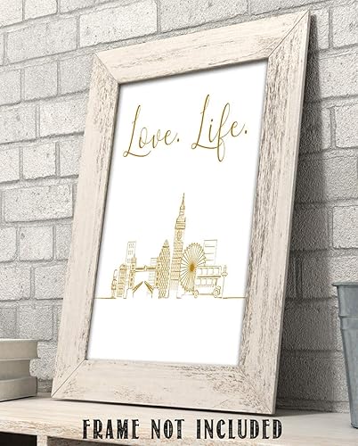 Vista 256 de París Skyline - Decoración de pared para sala de estar, arte de pared en blanco y negro, cuadros de pared de horizonte europeo para sala de estar