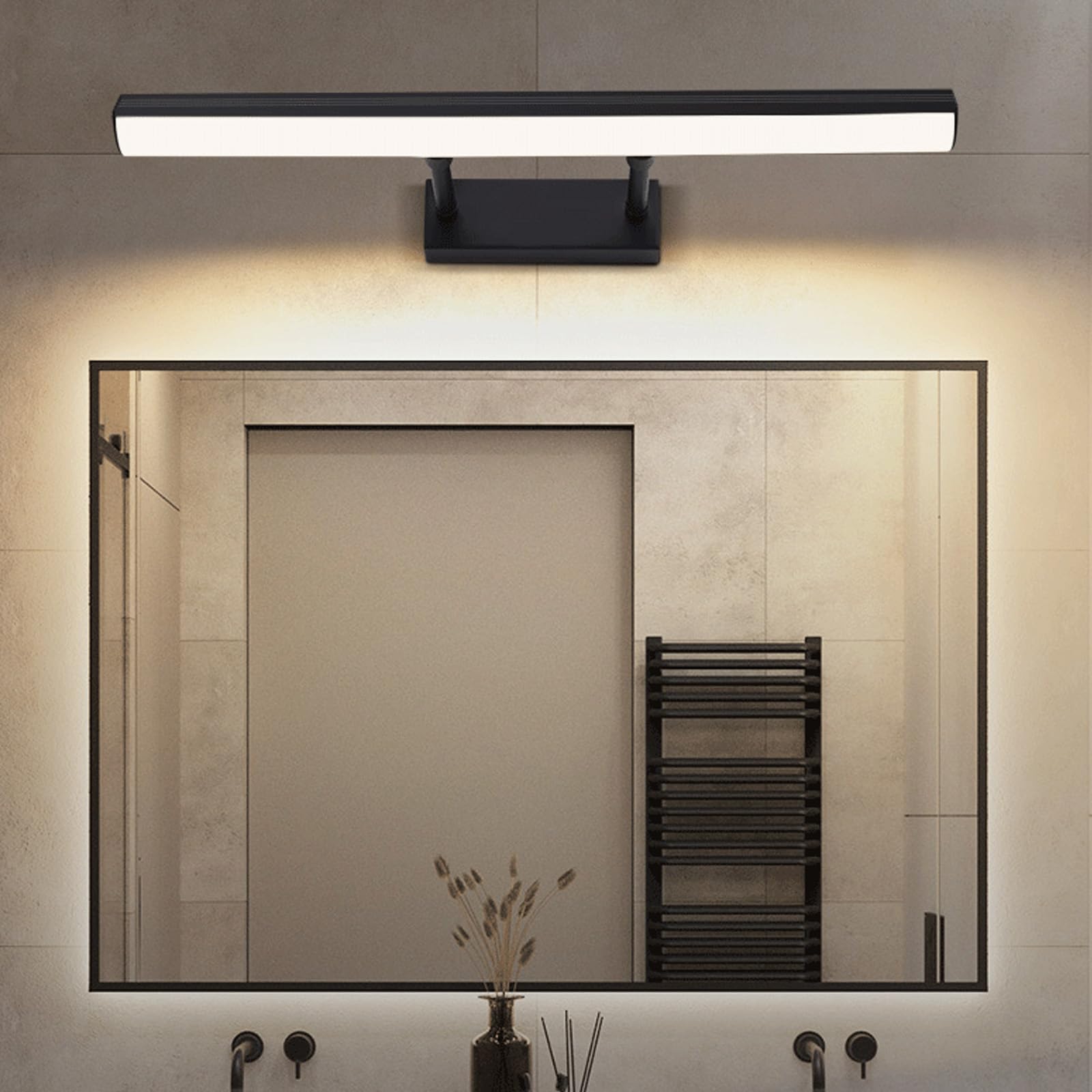 Spiegelleuchte Bad LED Wandleuchten Bildbeleuchtung 270° Drehung Faltbar Wandbeleuchtung Badezimmer Modern Metall Wandleuchte für Make-up Wohnzimmer Schminktisch Flur (Silbernes Weißes Licht,40cm)