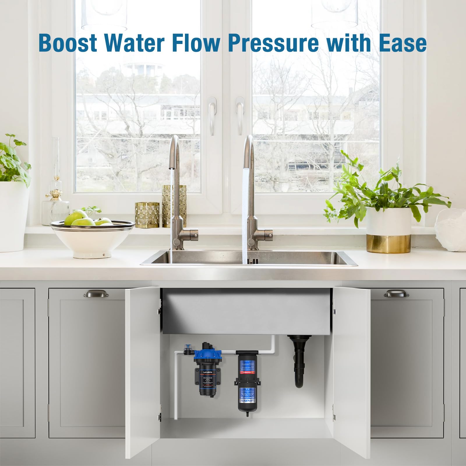 Réservoir D'accumulateur Pré-pressurisé, 1 L 125 PSI Réservoir Sous Pression pour Stabiliser la Pression d‘Eau et Protéger la Pompe dans les RV, Bateaux et Remorques