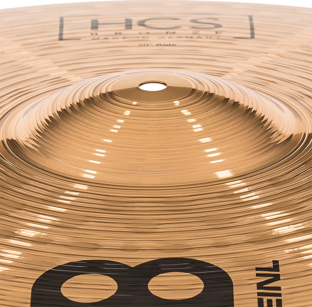 Meinl Cymbals HCS Bronze Piatto Ride 20 pollici (50,8cm) per Batteria – Bronzo B8, Finitura Tradizionale, Prodotto in Germania (HCSB20R)