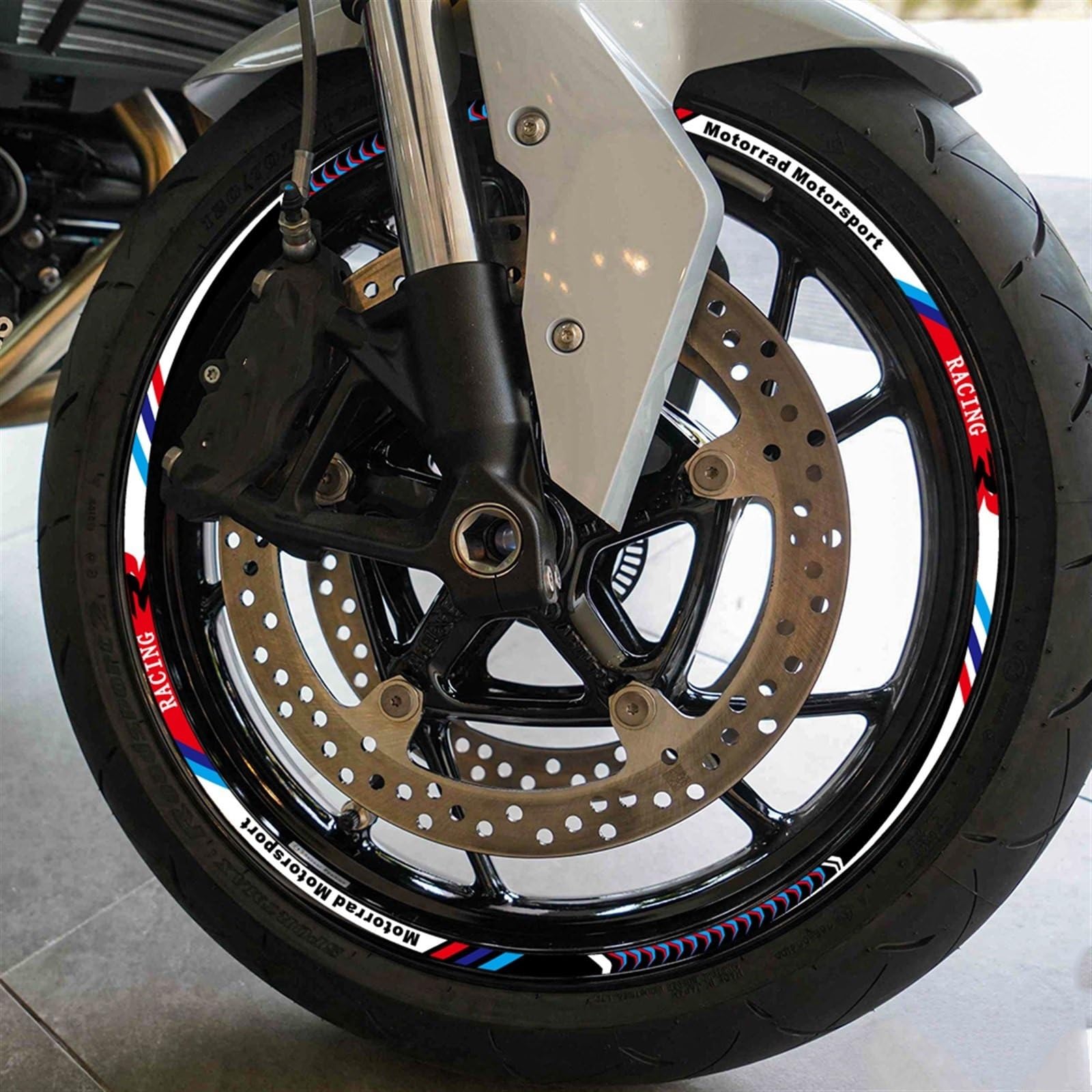 Felgenaufkleber Für B&MW R1200GS ADV LC R1200 GS R 1200 GS Motorrad Rad Aufkleber Felge Reflektierende Aufkleber Zubehör(Blu)