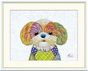 絵画 油絵 犬 シーズ シーズー犬とビーチのスケッチ No.2】海・犬の絵・犬のイラスト