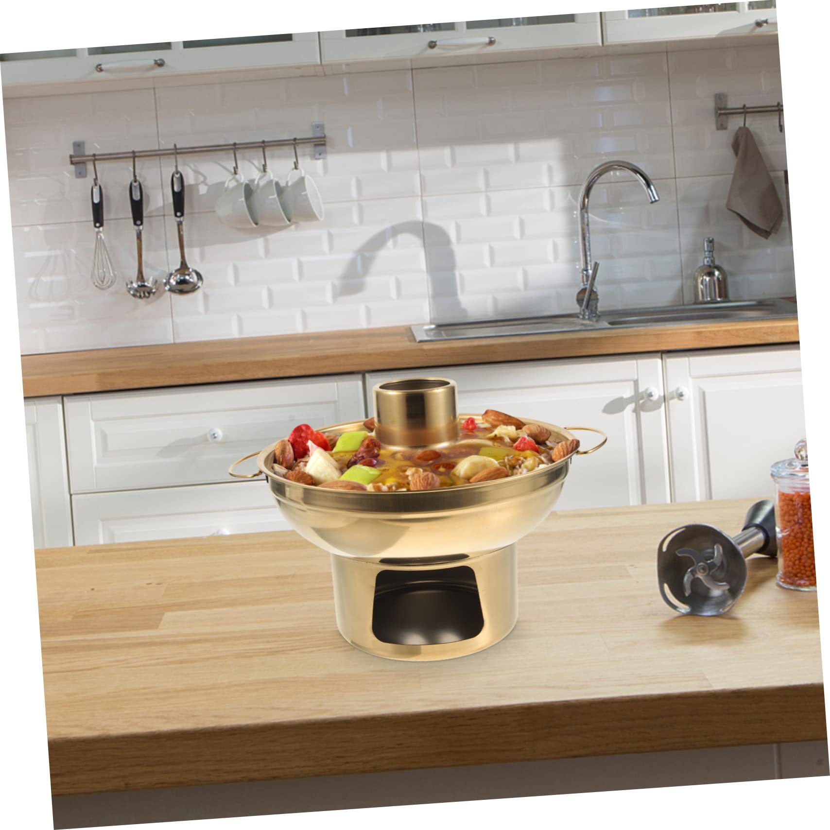 HOLIDYOYO Fondue Pot Stainles Dessert Bowl Fruit Bowl Herbal Jelly Bowl Taro Bowl Restaurant Pot