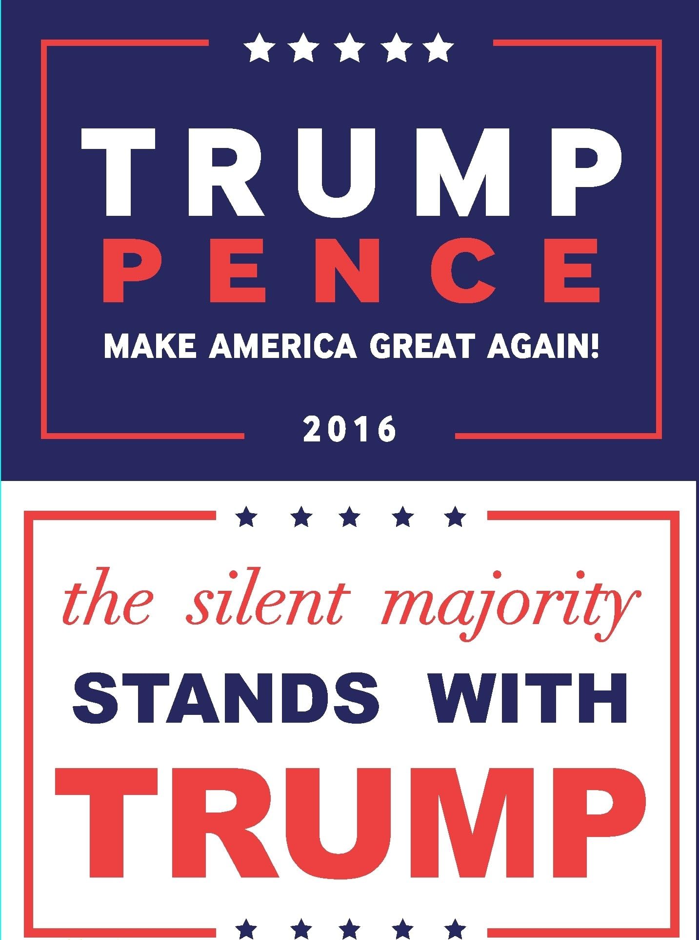2 pack -- Trump Pence Flag for President 2016 -- 2x3ft Perfect Rally Trump Flag -- MAKE AMERICA GREAT AGAIN! (2x3-Silent)