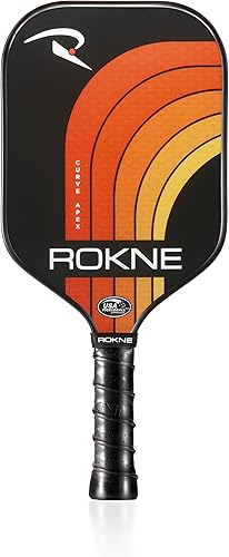 Miniatura 1 de ROKNE Curve Apex Pickleball Paddle, raquetas de bola de pepinillo aprobadas por USAPA, Friction+ Micro Groove Fibra de Vidrio, Agarre ancho,