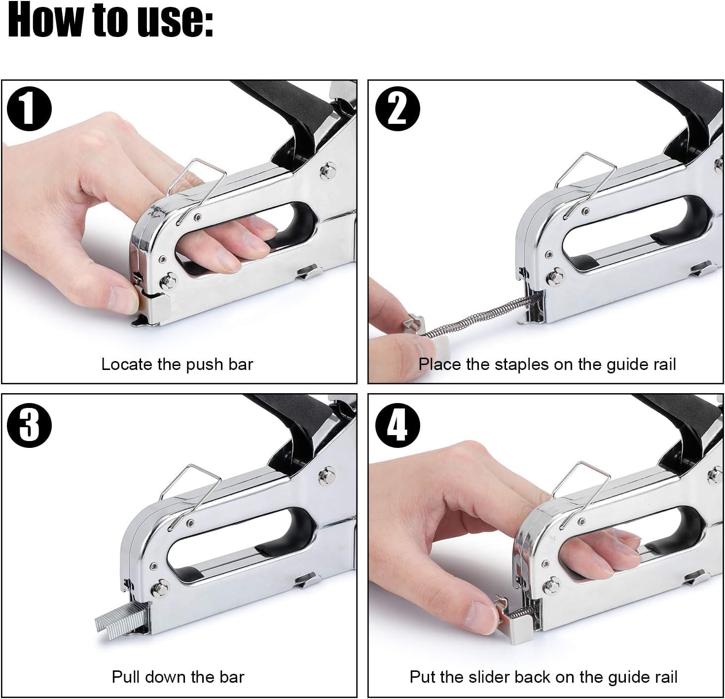 Suraxit 3 in 1 Shooting Nailer Gun Tacker with 600 Staples Pins Nail Gun Stapler Machine Kit Woodworking Stapler Tool 2