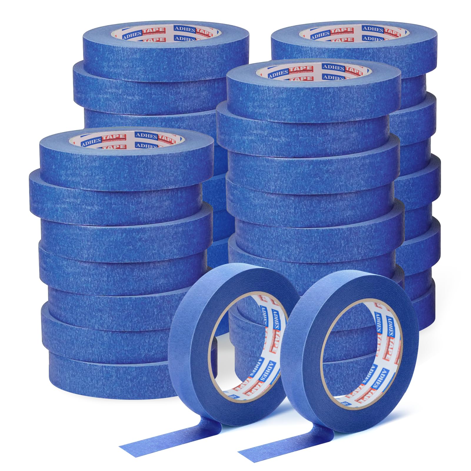 ADHES Blue Painters Tape,Blue Tape,Masking Tape for Painting,Paint Tape,no Residue Outdoor,UV Anti, 0.94 inch x 60 Yard,36ROLLS — image 1