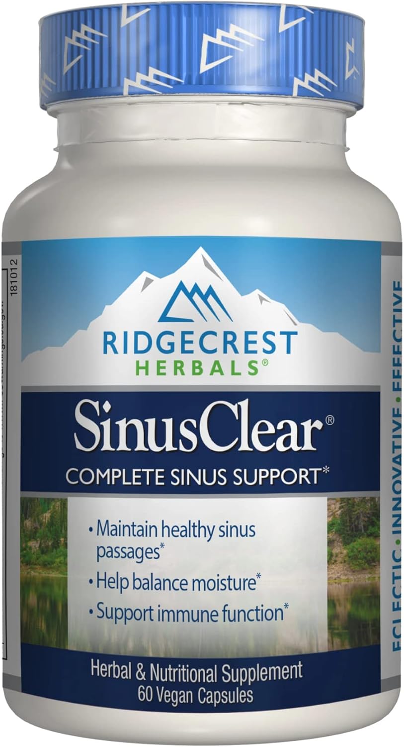 Ridgecrest Herbals SinusClear, Complete Sinus Support, 60 Vegetarian Capsules : Health & Household