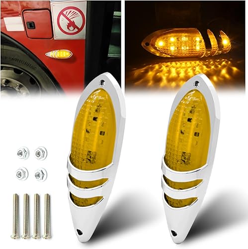 Ygmylandbb 2 luces indicadoras laterales LED amarillas DC12V-24V LED LED de 12V-24V lámpara de distancia delantera trasera trasera luz interior con