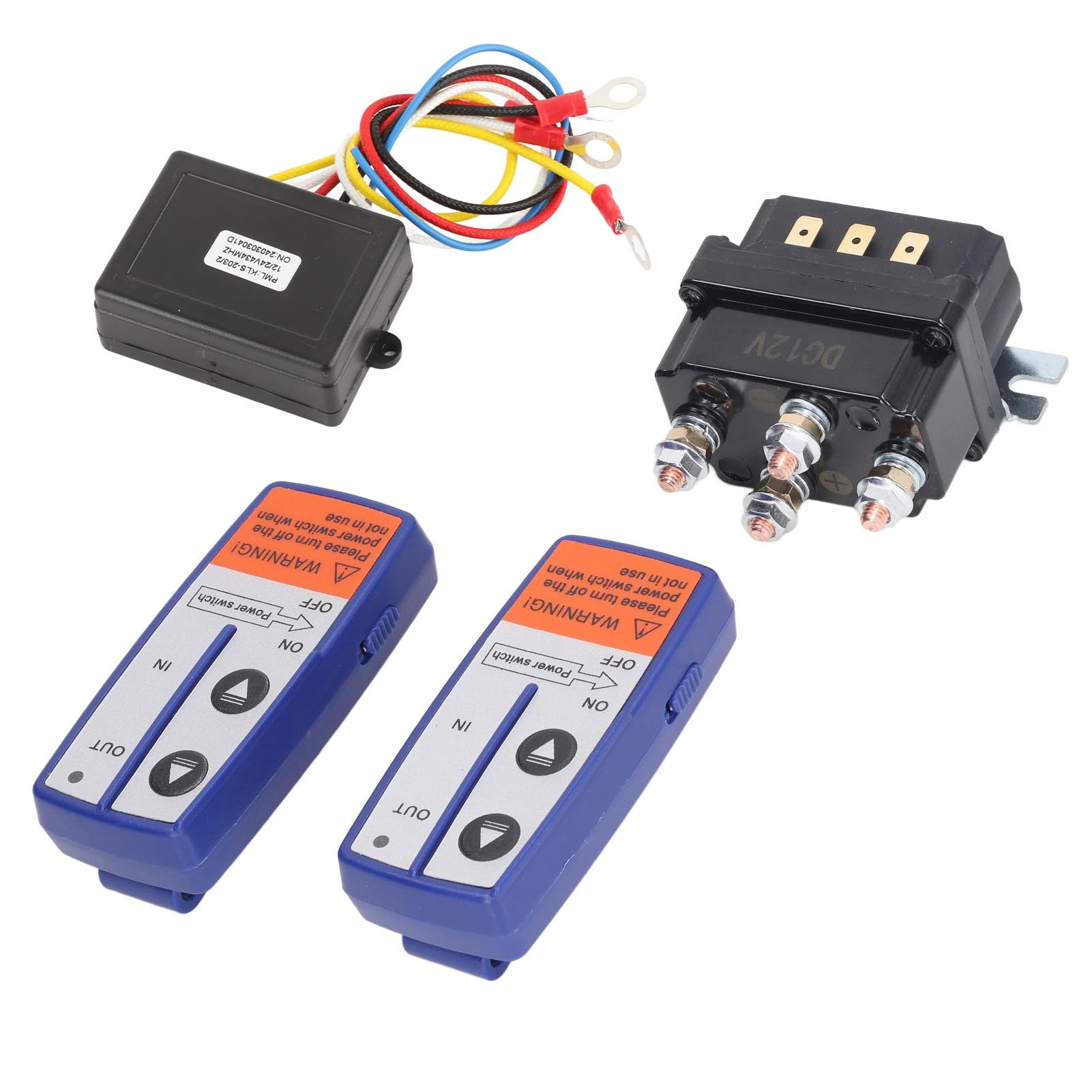 Relé de Cabrestante Industrial de 12V y 250A, Interruptor de Contactor de relé de Control Remoto para Cabrestante de ATV UTV de 2000 a 5000lbs con 6 Tapas Protectoras Ovsor