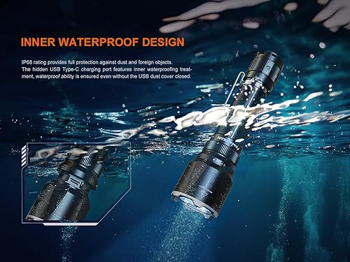 Miniatura 7 de Fenix TK22R Linterna táctica, 3200 lúmenes USB-C recargable, 525 yardas de largo, alta potencia súper brillante con organizador Lumentac