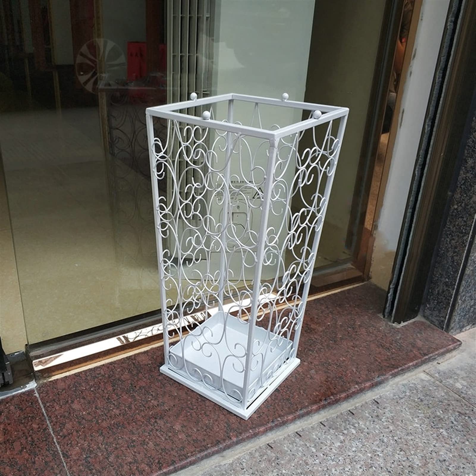 HYLYGFH Metal Umbrella Stand nizer with 4 Hooks for Canes Walking Sticks and Umbrellas Entryway Umbrella Rack Holder