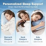 EASELAND Firm Pillow Shredded Memory Foam(Adjustable Loft), Breathable Cooling Bed Pillows Supportive for Side Back Stomach Sleepers Queen Size 2 Pack Blue and White