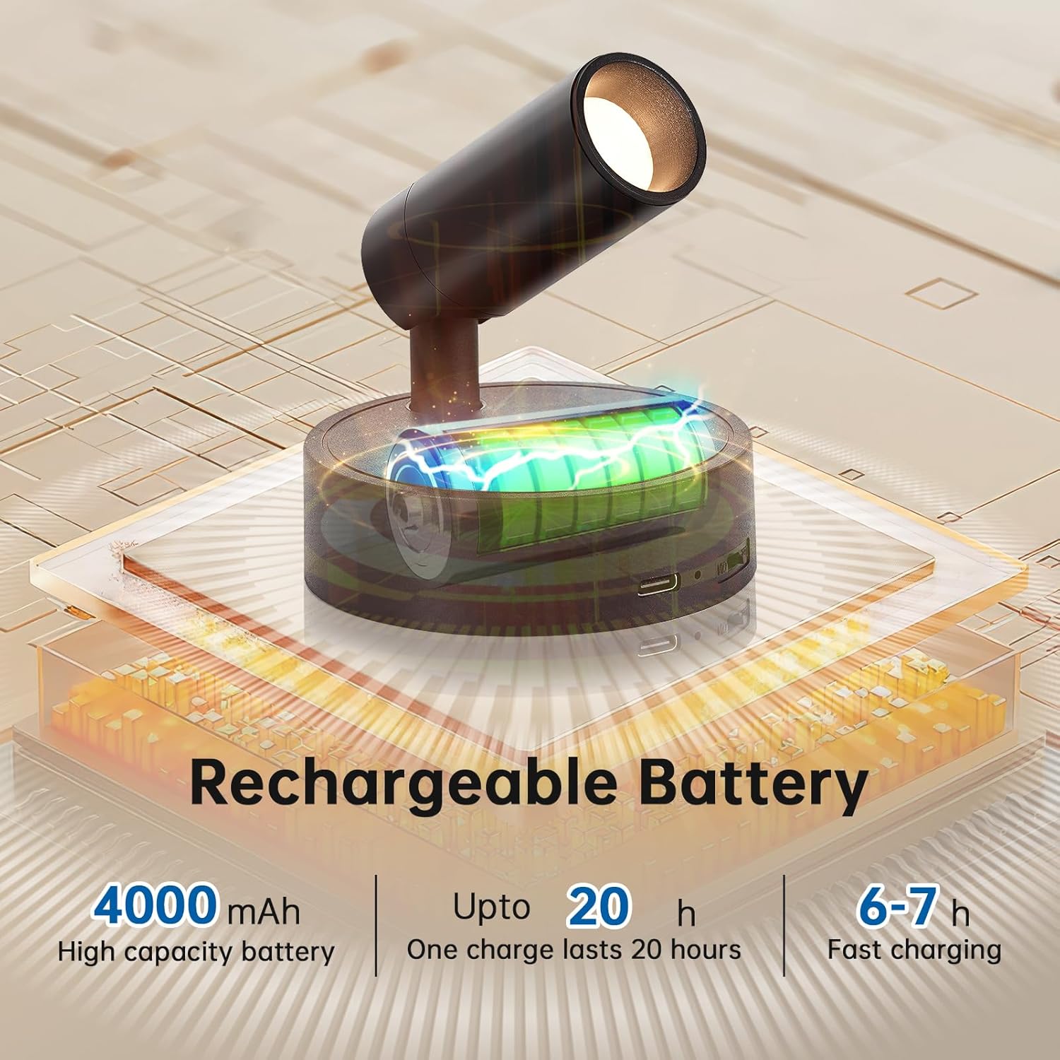 Spotlight Indoor, Wireless Battery Operated with Remote,Uplight Indoor Down Light for Picture on Wall, Plant Spotlight Dimmable Timer, Ceiling Lights Painting for Trees Plant, Black 4 Pack