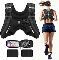 Vista 32 de PACEARTH - Chaleco con Peso, 6 lb/8 lb/10 lb/12 lb/16 lb/20 lb/25 lb/30 lb. Chaleco de Peso con Banda Reflectante, Chalecos de Peso Corporal