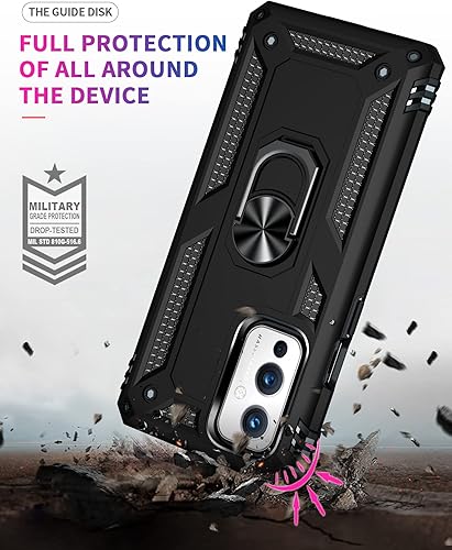 Miniatura 3 de Funda para OnePlus 9 (no compatible con 9 Pro con 2 unidades Protector de pantalla de vidrio templado, para OnePlus 9 5G Heavy Duty Armor Grado