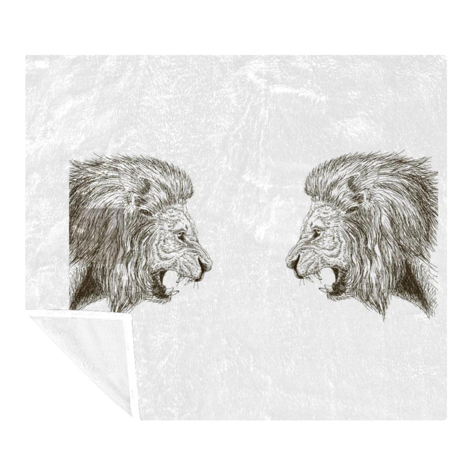 Coperta In Pile Morbida Con Motivo Re Leone | 101,6 X 127 Cm, Leggera E Traspirante