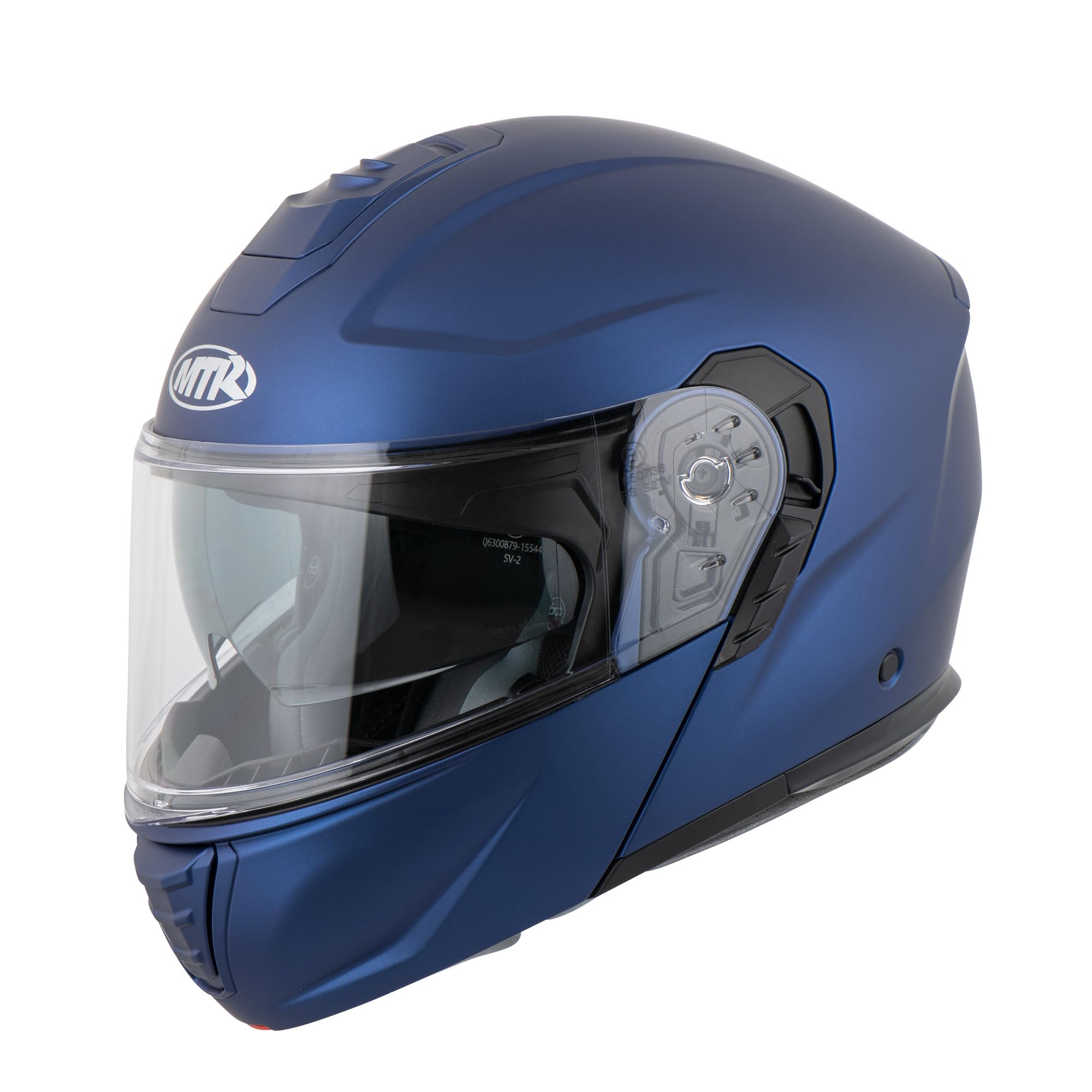 MTR K-4 Evo Klapphelm, als Jethelm & Integralhelm ECE 22.06 Geprüft, Motorradhelm mit Sonnenvisier, Mopedhelm mit Komfort-Innenfutter, Motorradhelm Herren & Damen, Matt Blau, XXL