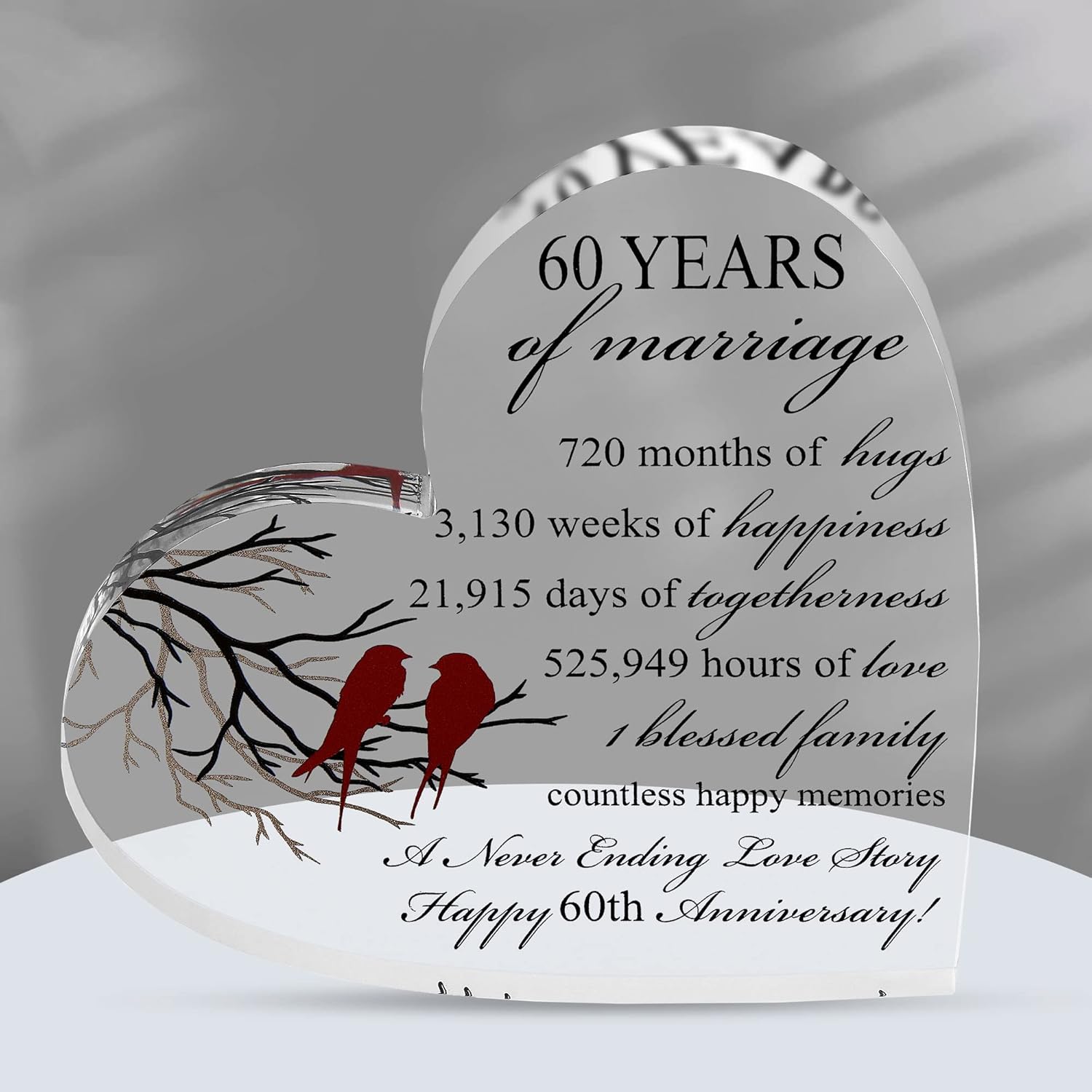 VELENTI 60th Wedding Anniversary Present for Him and Her Diamond