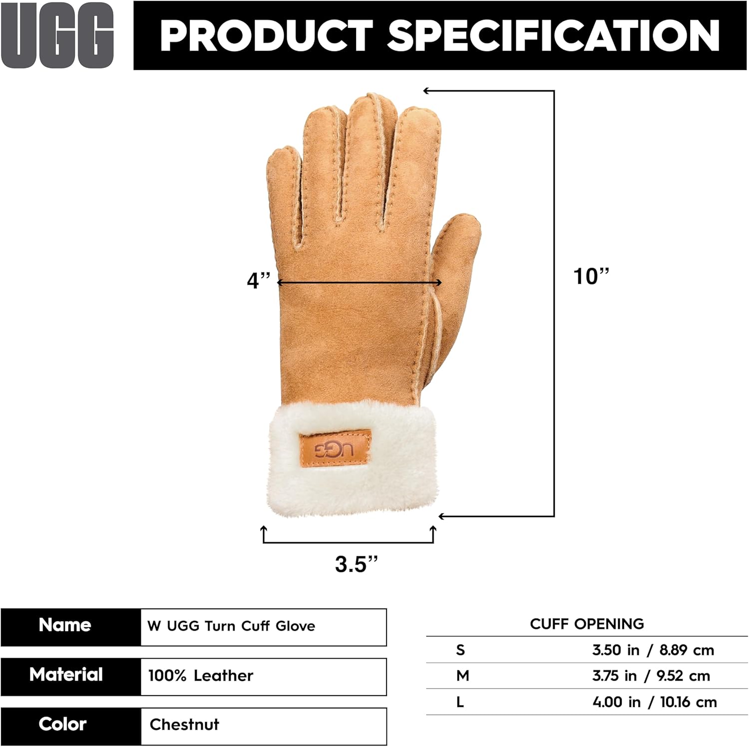 UGG womens Turn Cuff Water Resistant Sheepskin Gloves - Image 5
