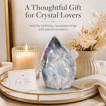 0.44-0.66 LB Aura Angel Sphalerite Crystal Cluster Chunk - Aura Geode Crystal Tower - Crystal Ornament Collection Gift - Witch Altar Decor - Home Decoration Crystal Specimen