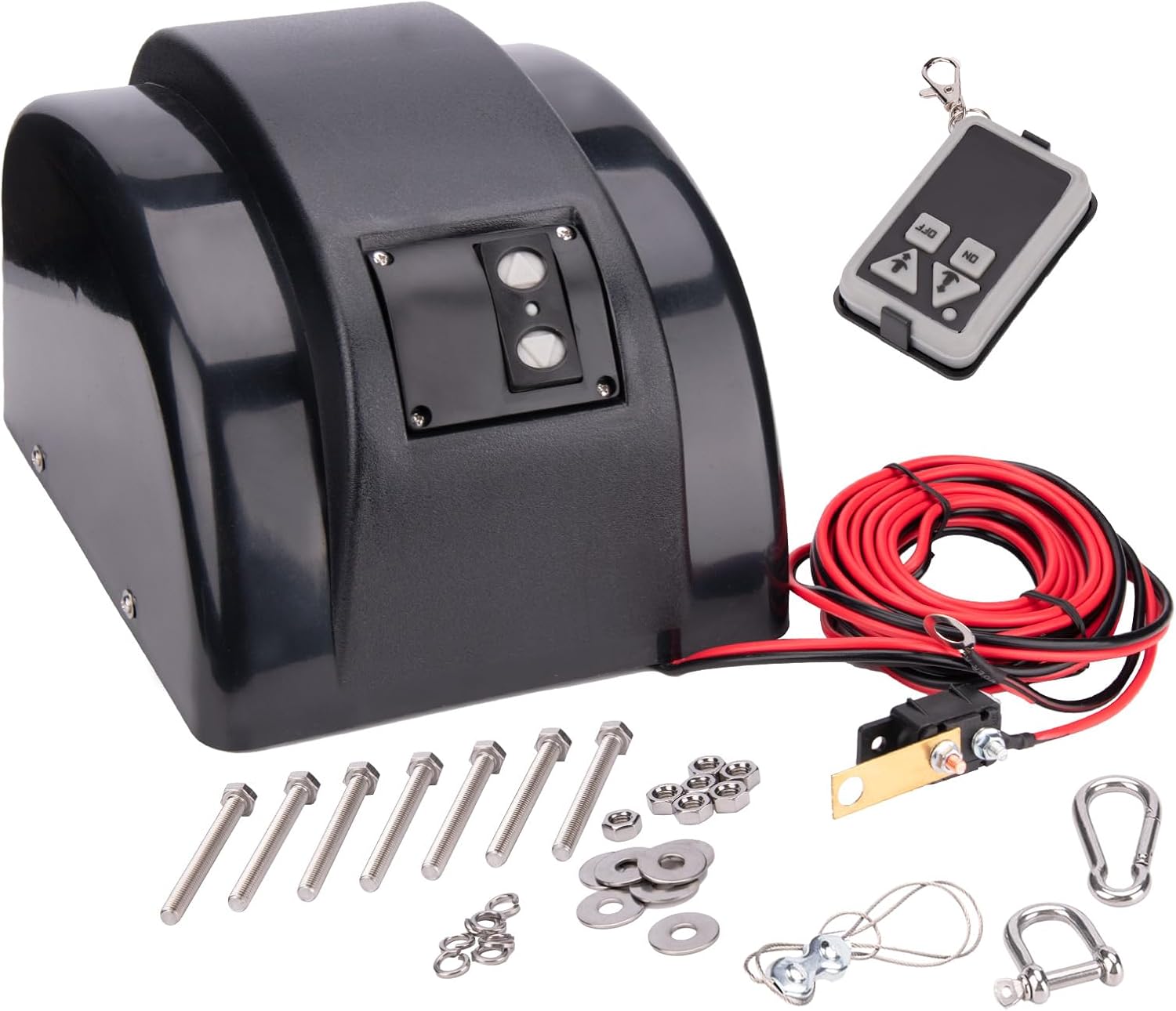 Electric Anchor Winch,Marine Anchor Winch 12V,Saltwater Boat Anchor Windlass Kit with Wireless Remote Control,Heavy Duty Towing Winches